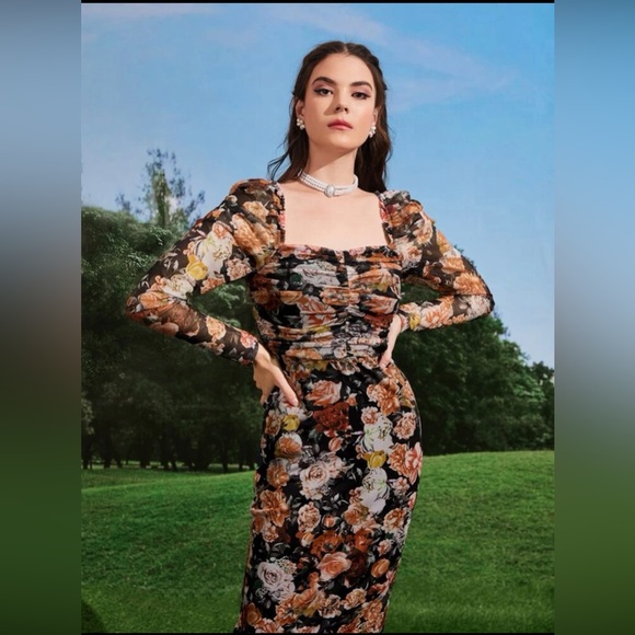 SHEIN floral dress size L - Picture 3 of 11